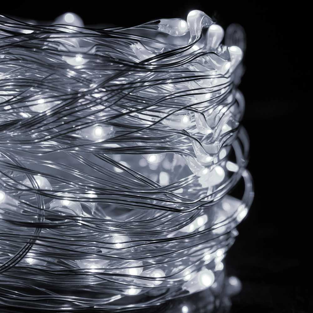 Springos Kalėdinės lemputės 100 LED šalta balta 10 m