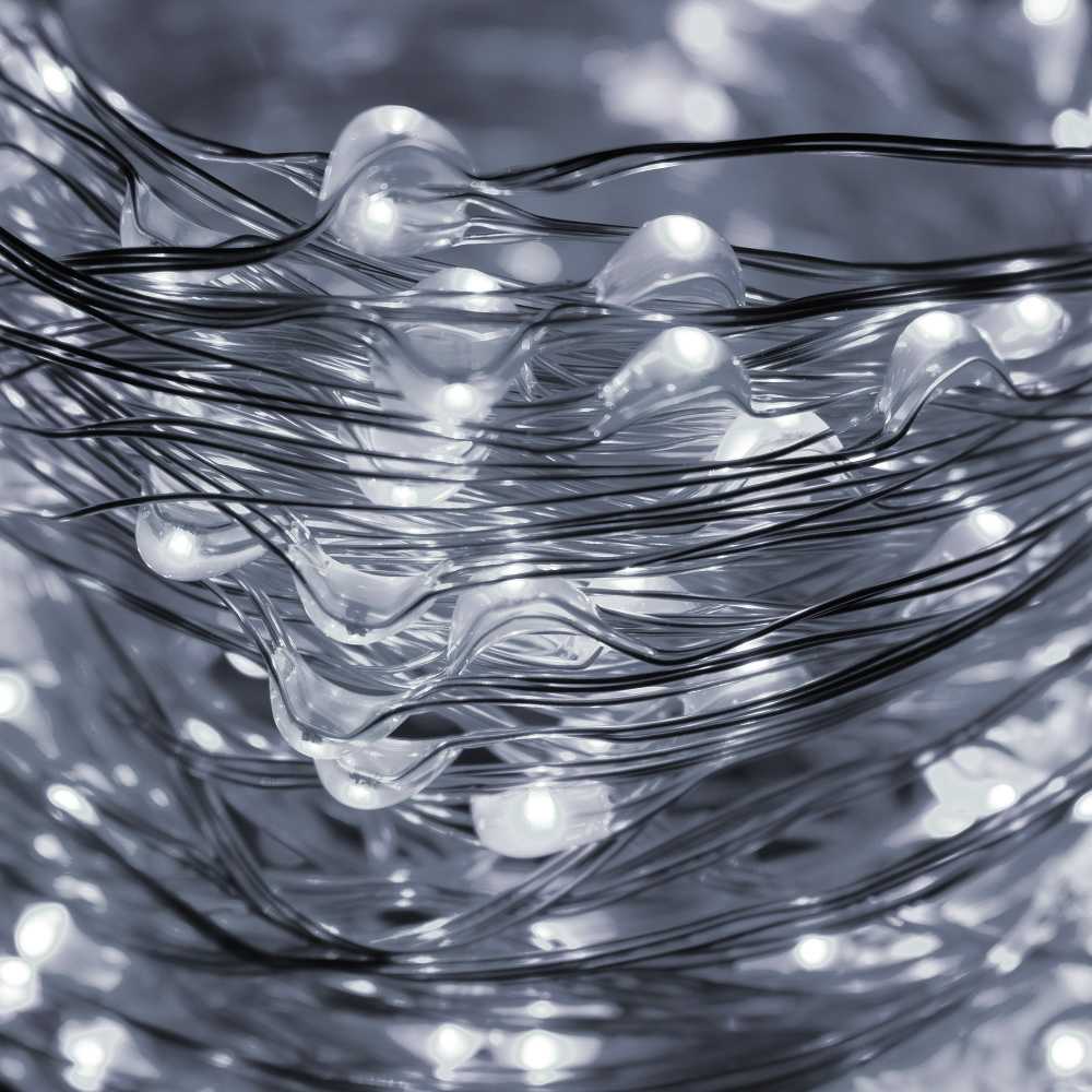 Springos Kalėdinės lemputės 100 LED šalta balta 10 m