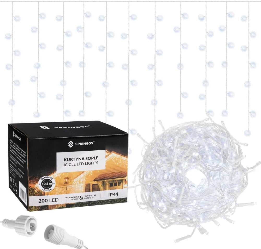 Springos Kalėdinė girlianda su varvekliais, 200 LED, 8 m