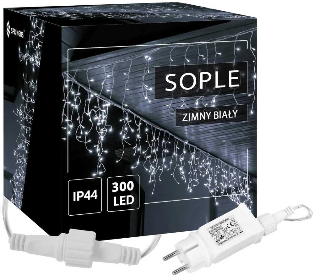 Springos Kalėdinė girlianda su 300 mikro LED, šalta balta, ilgis 12 m