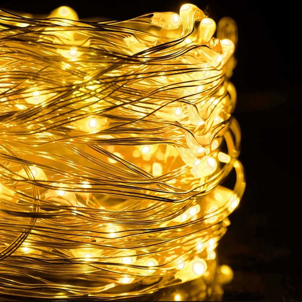 Springos LED kalėdinė girlianda, 300 mikro LED, 8 režimų, šiltai balta, 33 m