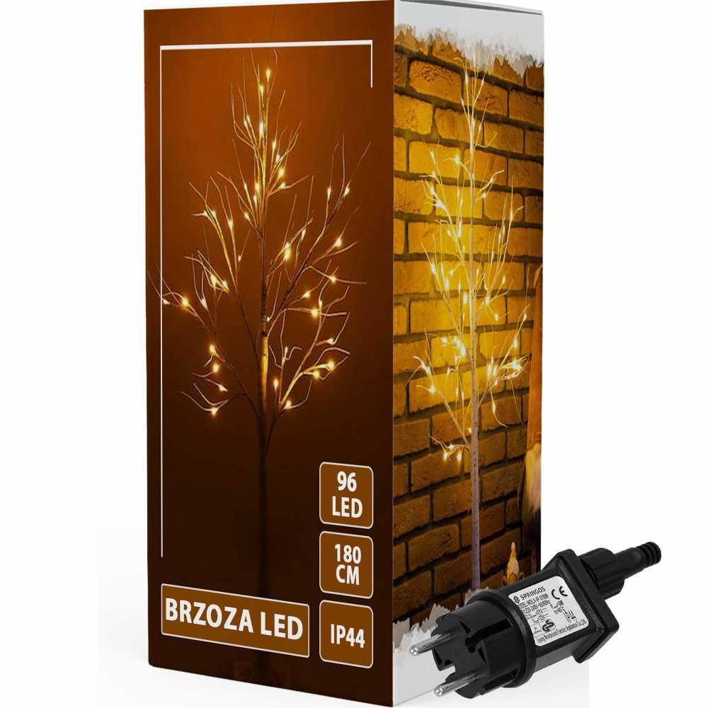 Dekoratyvinis beržo imitacijos medis Springos 180 cm su 96 LED