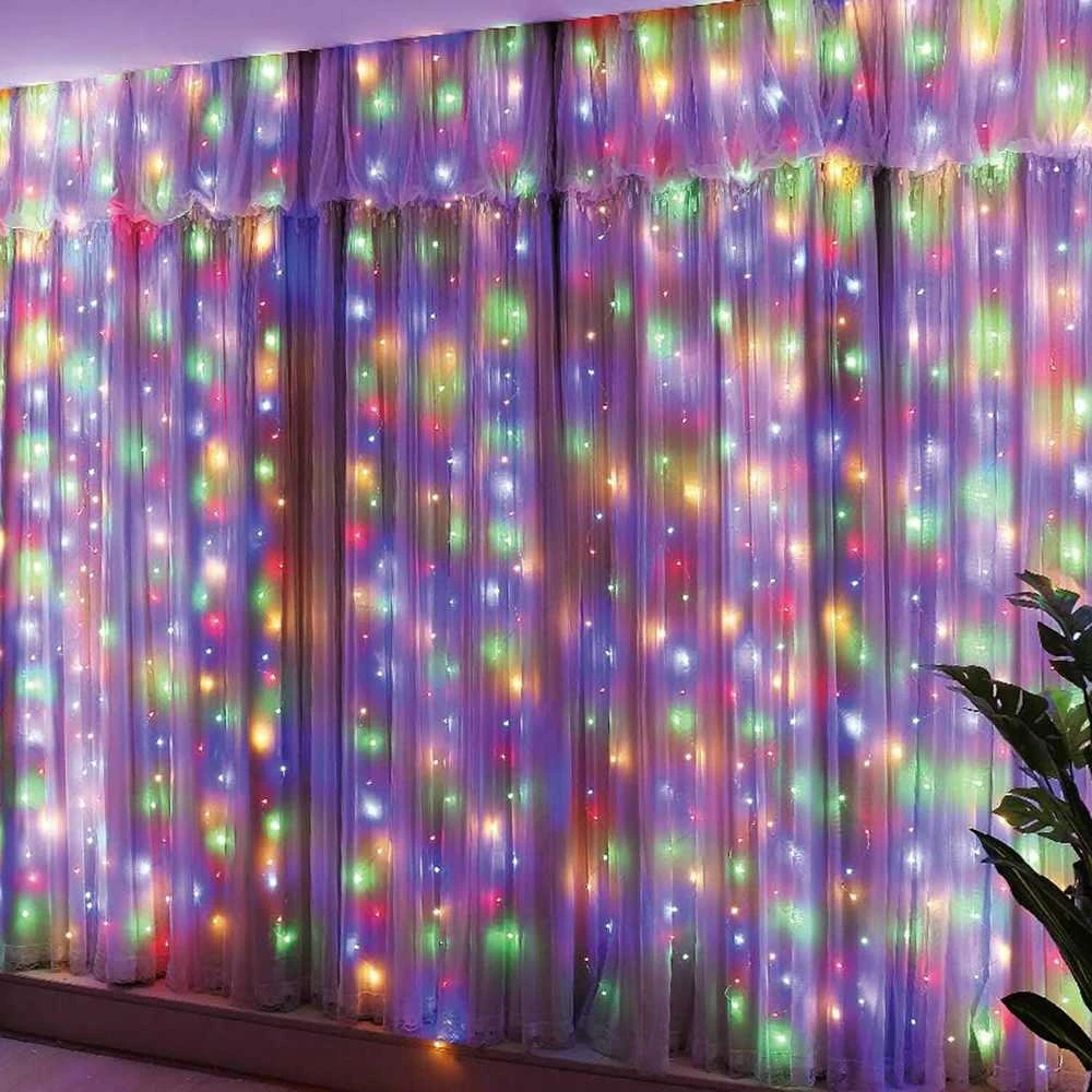 Šviesos užuolaida Springos 300 LED 3x3 m su nuotoliniu valdymu