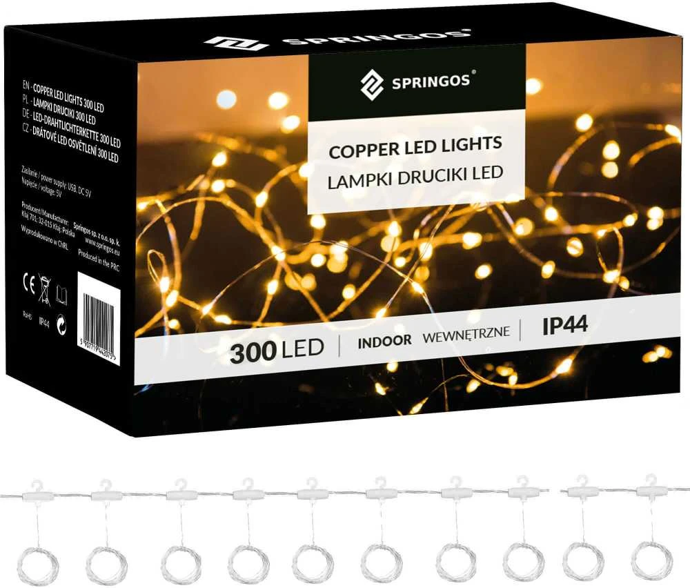 Šviesos užuolaida Springos 300 LED 3x3 m su nuotoliniu valdymu