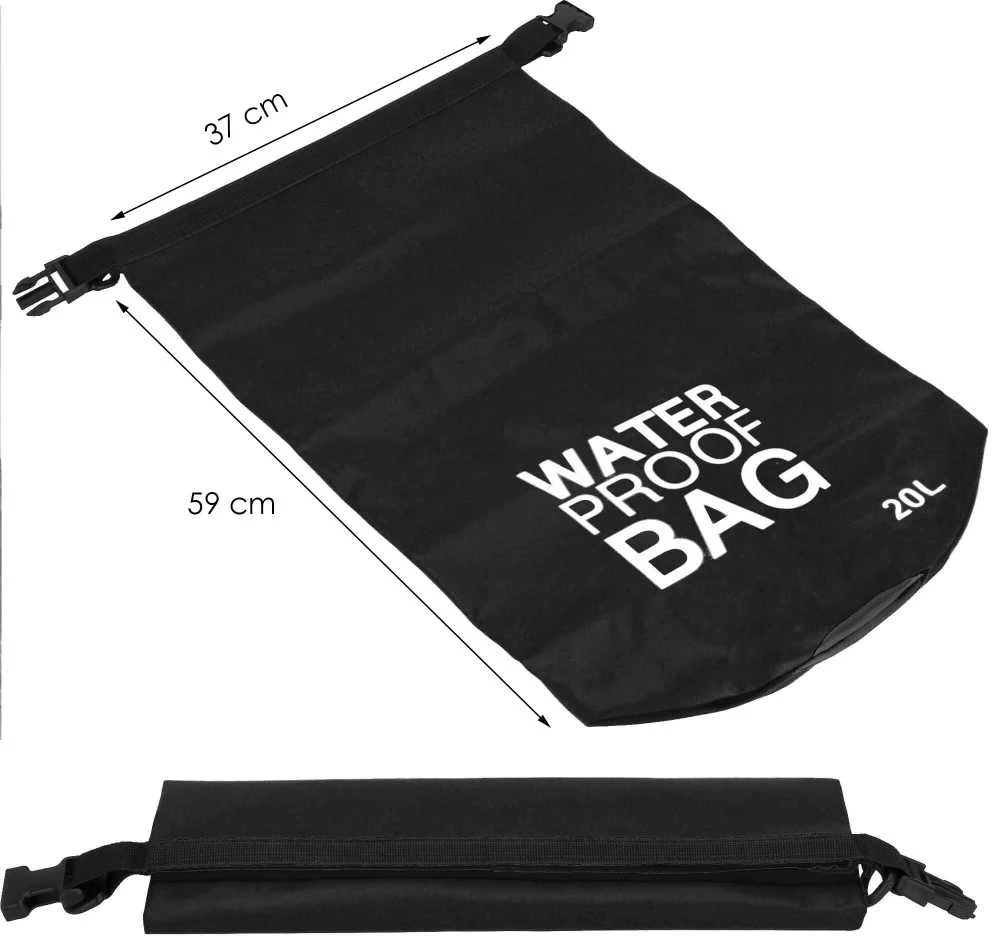 Springos Vandeniui atsparus vandens maišas 20L juodas PVC