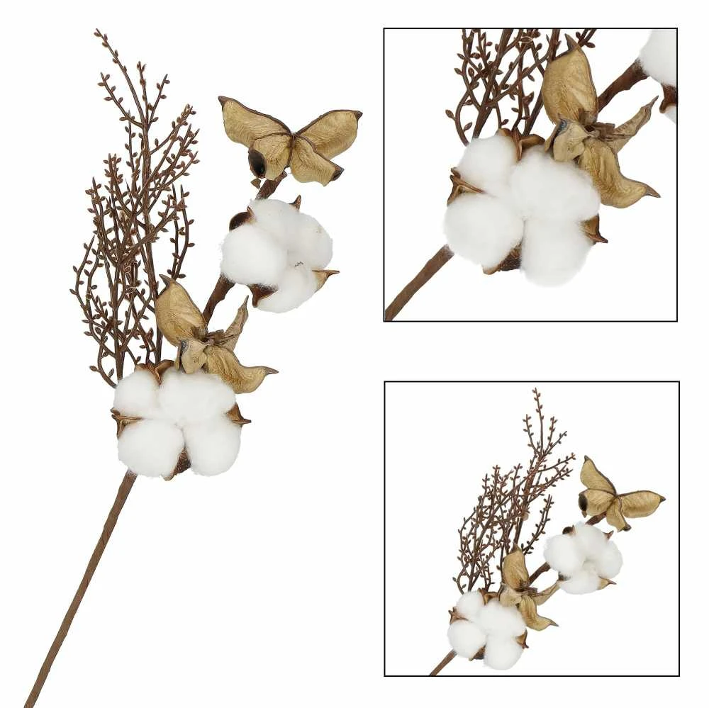 Dekoratyvinė šakelė su medvilnės kamuoliuku Springos, 37 cm