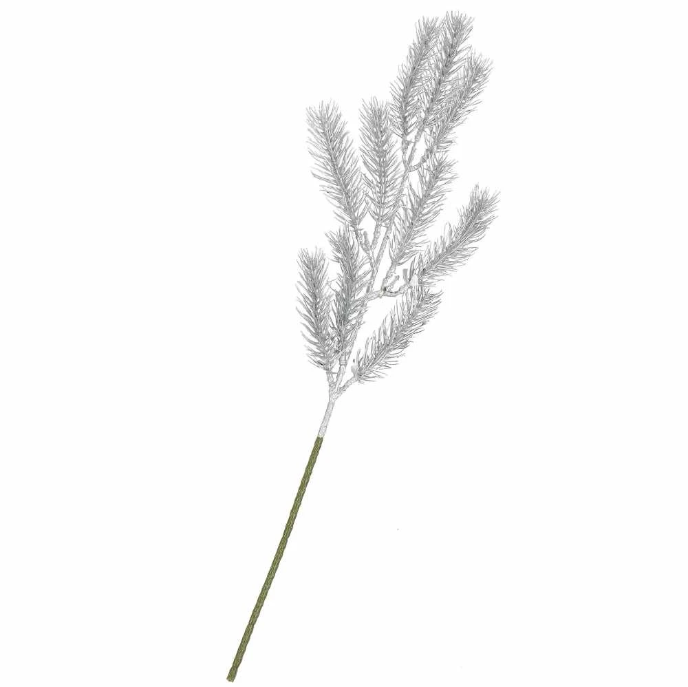 Dekoratyvinė šakelė Springos, 47 cm, žalia/sidabrinė