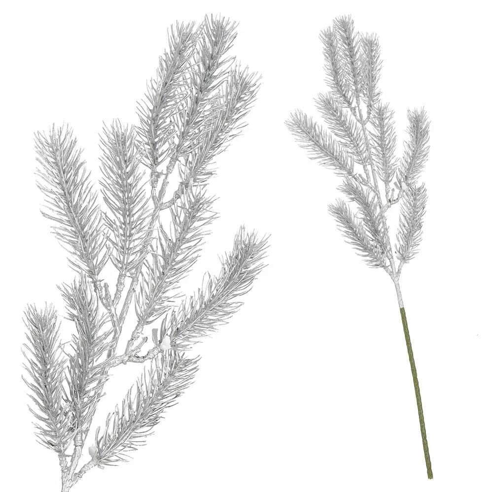 Dekoratyvinė šakelė Springos, 47 cm, žalia/sidabrinė