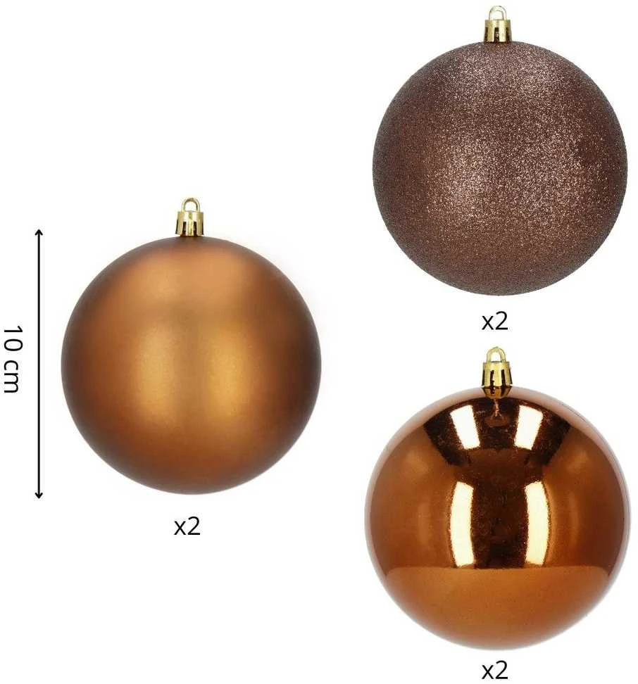 Kalėdiniai plastikiniai žaisliukai Springos CA0955 10 cm, 6 vnt.