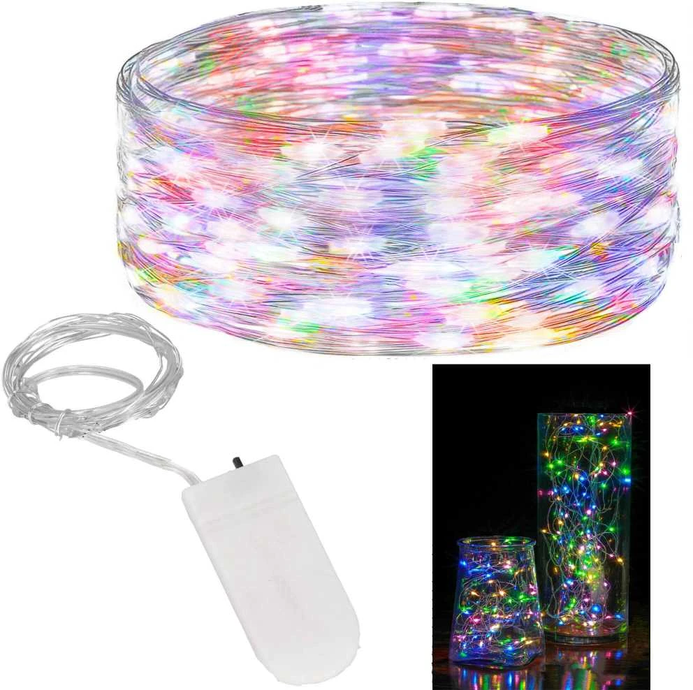 Springos daugiaspalvės LED lemputės 20 vnt., 2 m