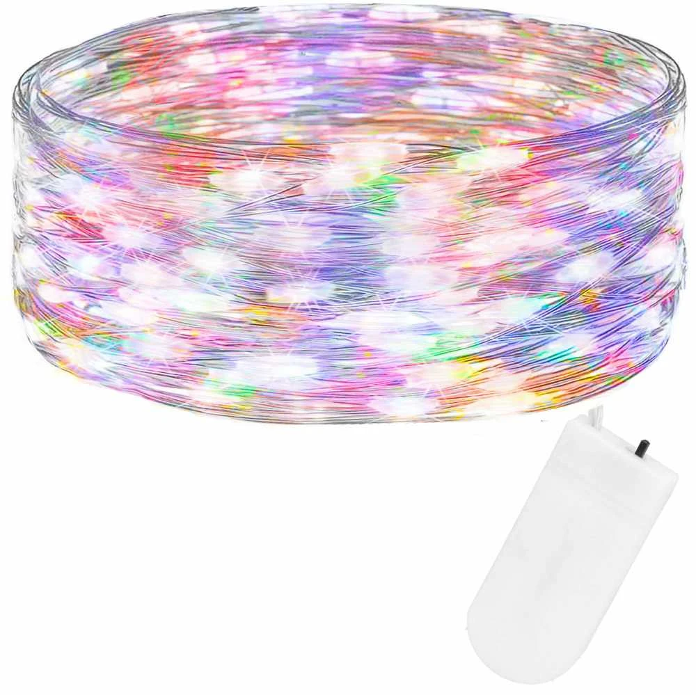 Springos daugiaspalvės LED lemputės 20 vnt., 2 m