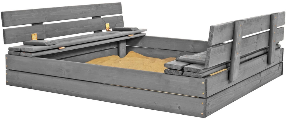 Springos Premium medinė smėlio dėžė SBP120SET01X 120 x 120 cm komplektas
