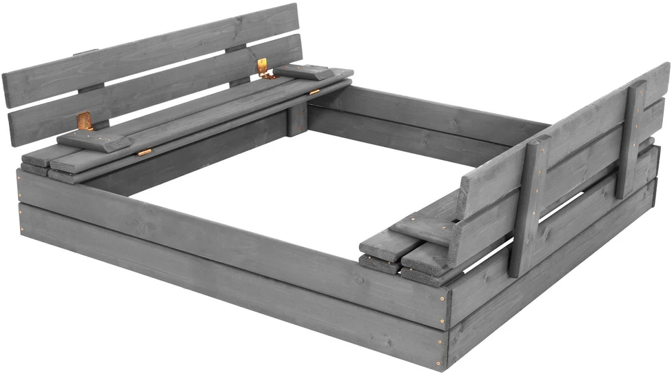 Springos Premium medinė smėlio dėžė SBP120SET01X 120 x 120 cm komplektas