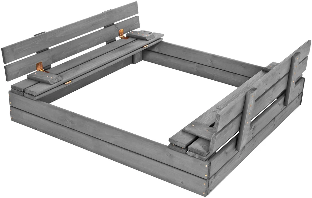Springos Premium medinė smėlio dėžė SBP120SET01X 120 x 120 cm komplektas