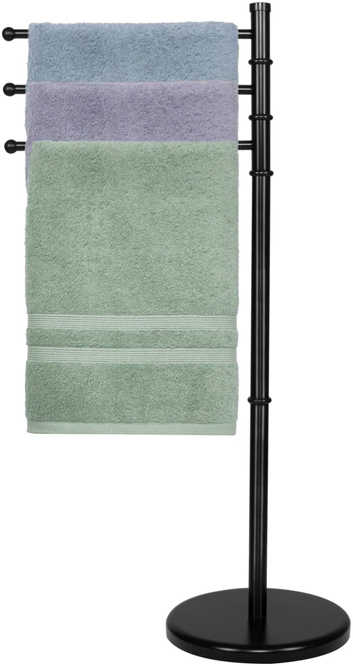 Springos Rankšluosčių stovas su 3 pasukamais laikikliais, juodas, 86 cm
