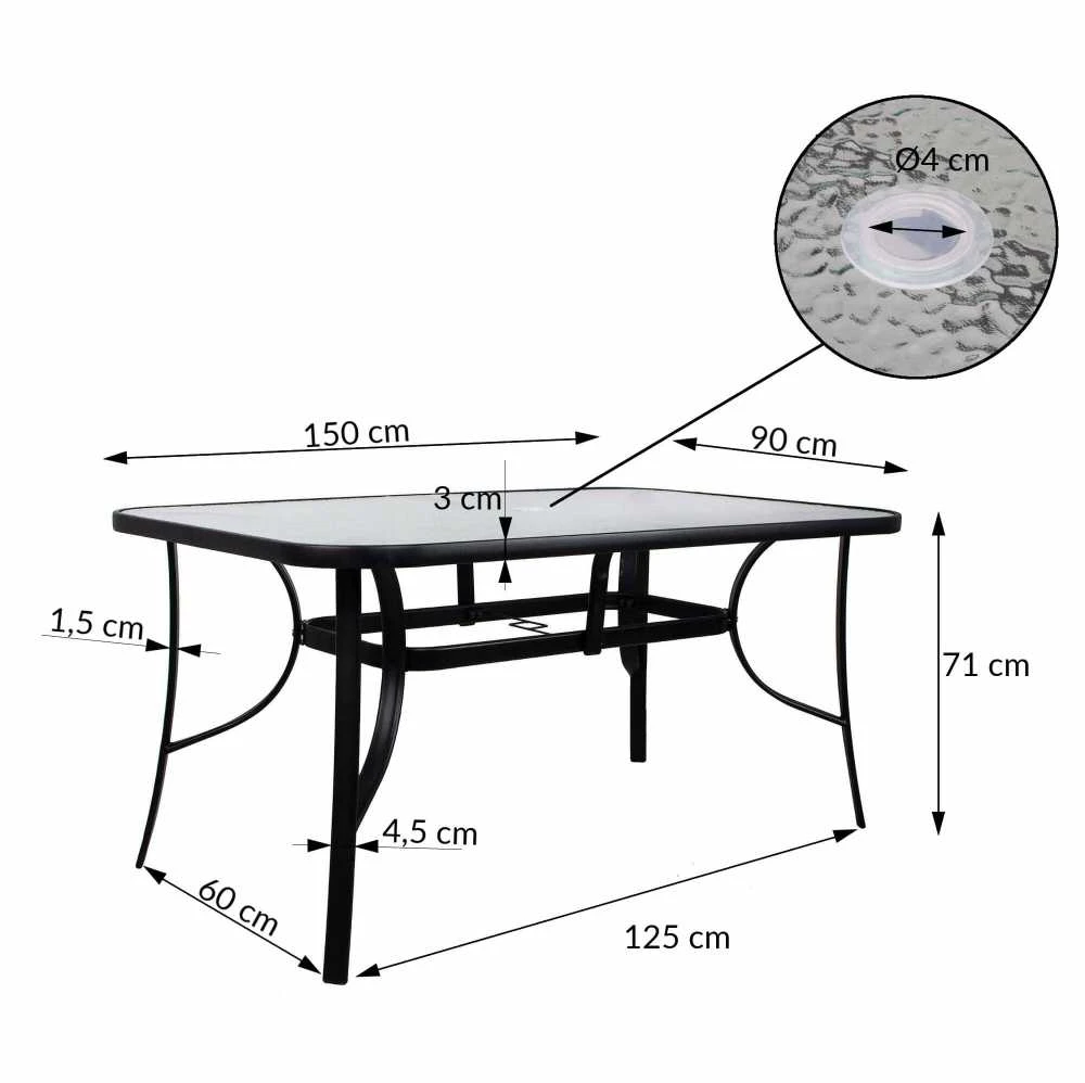 Springos Sodo stalas 150 × 90 cm
