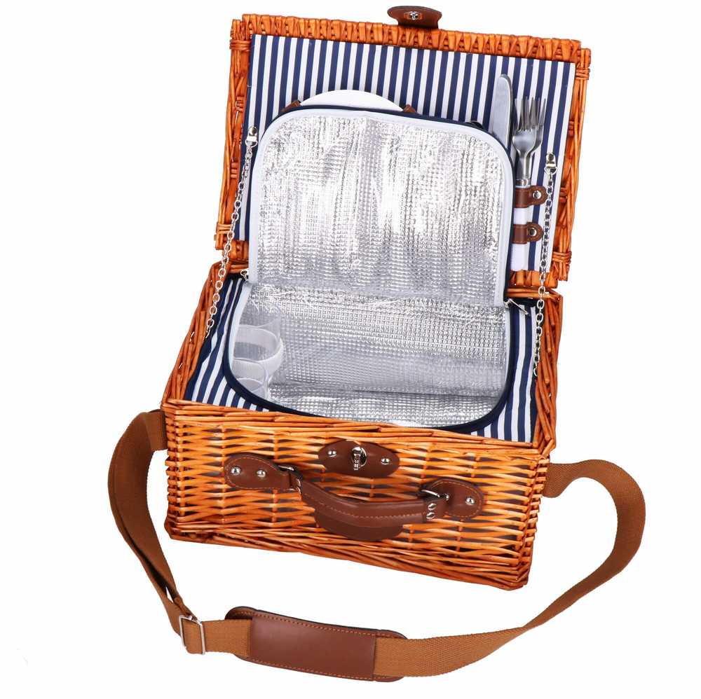 Springos Pikniko krepšelis su termodeže, 2 asmenims, rudas, 37 × 27 × 20 cm