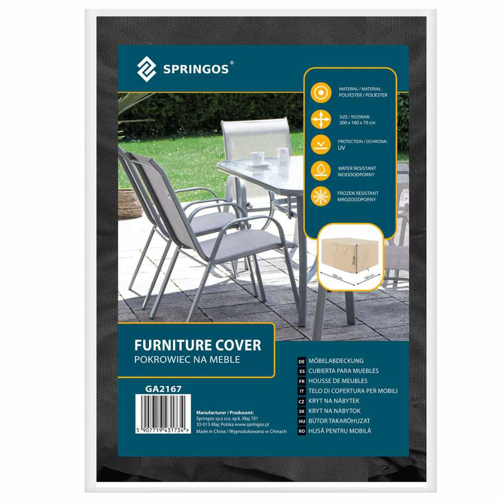 Springos GA2167 POKROWIEC NA MEBLE OGRODOWE 200X160X70 CM