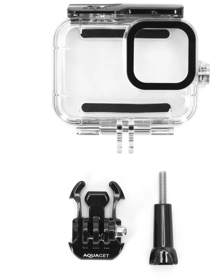 Springos Veiksmo kameros povandeninis korpusas, GoPro Hero 9–13, iki 45 m, skaidrus, 9 × 8,5 × 4,5 cm
