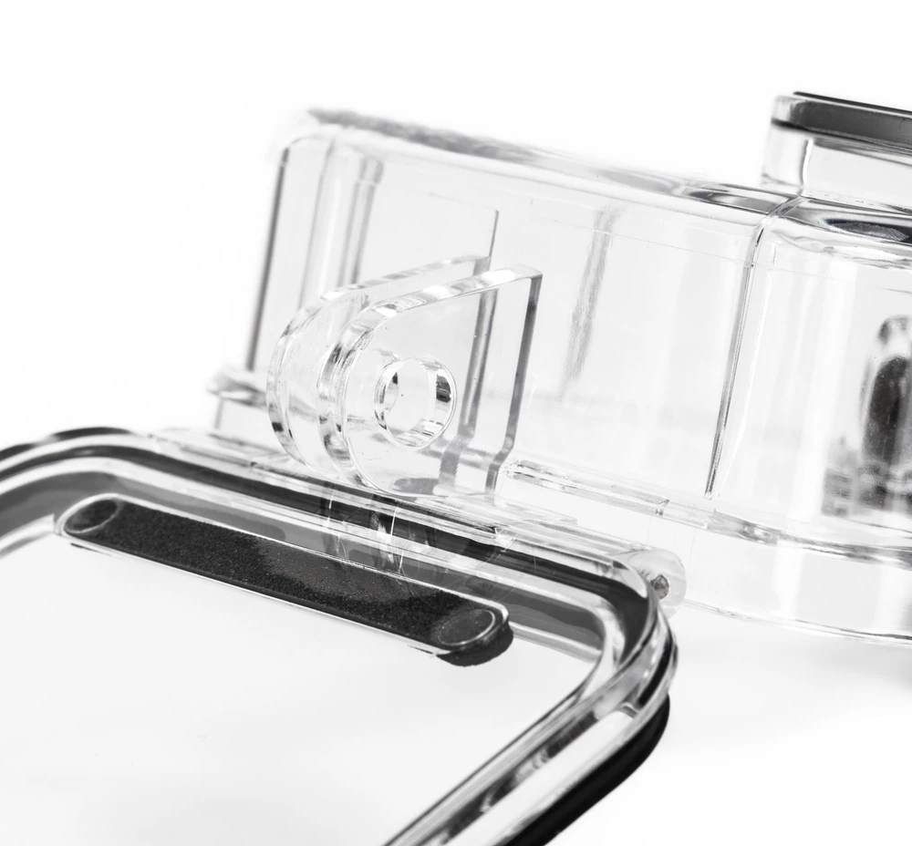 Springos Veiksmo kameros povandeninis korpusas, GoPro Hero 9–13, iki 45 m, skaidrus, 9 × 8,5 × 4,5 cm