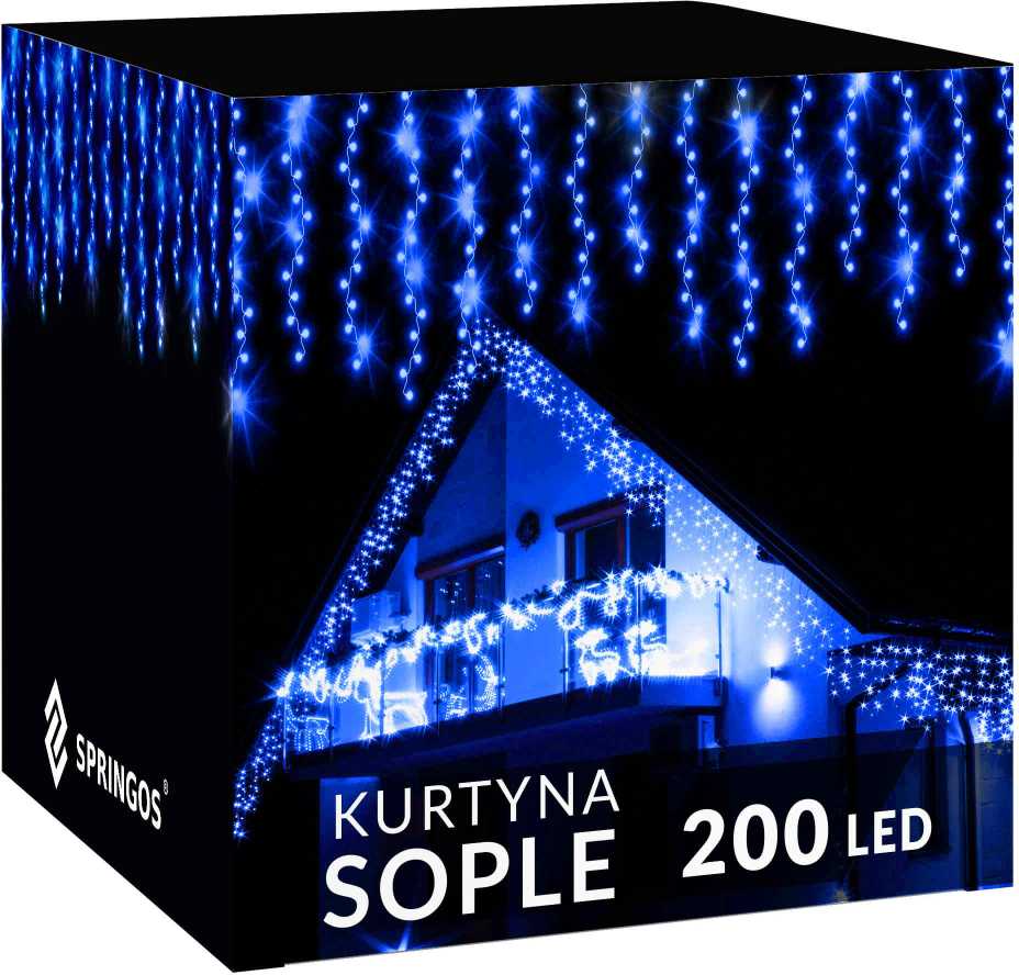 Šviesos užuolaida Springos CL0202, 200 LED, 8 m