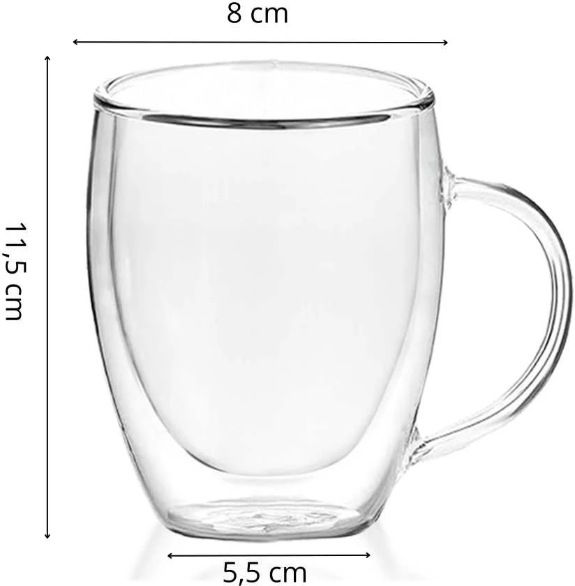 Springos Stiklinis puodelis dvisienis 300 ml