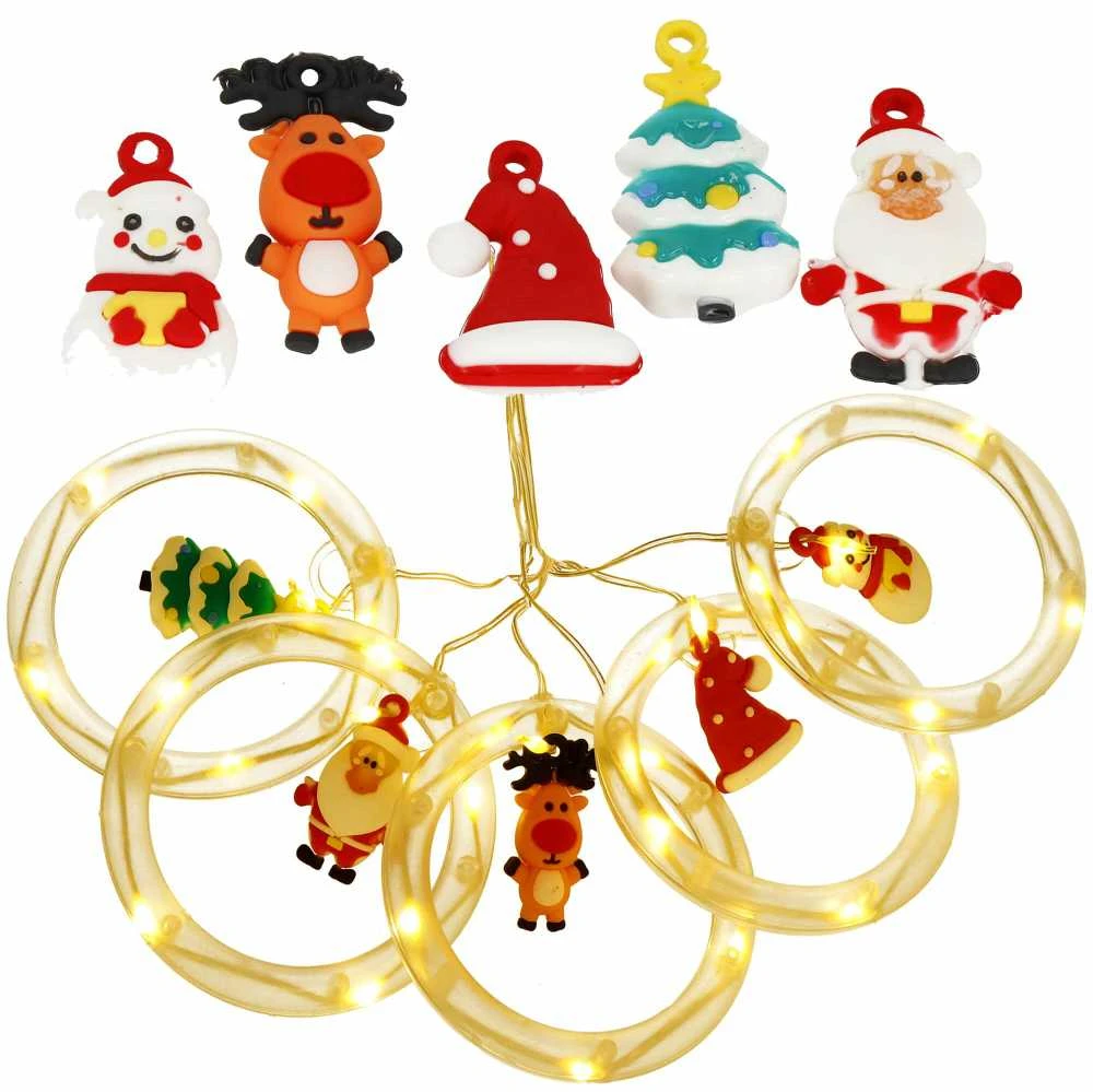 Kalėdinė girlianda Springos 110 LED su figūrėlėmis, USB, šiltai balta