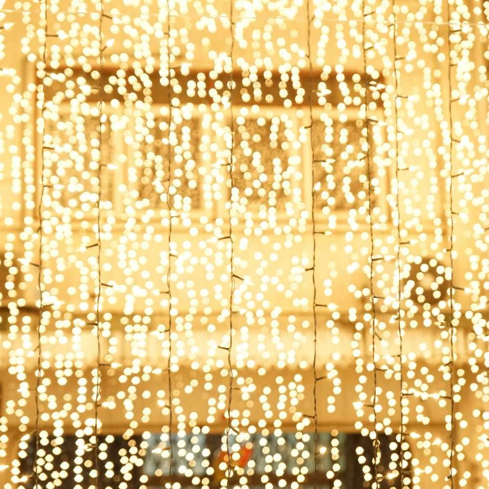 Šviesos užuolaida Springos 200 LED, šiltai balta, 5 m