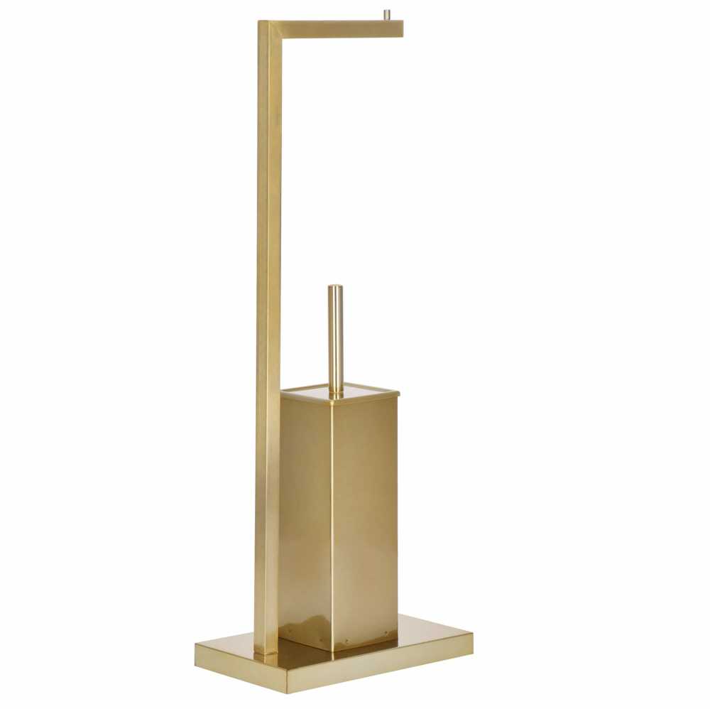 Springos Tualetinio popieriaus ir tualeto šepečio stovas su šepečiu, auksinis, 67 cm
