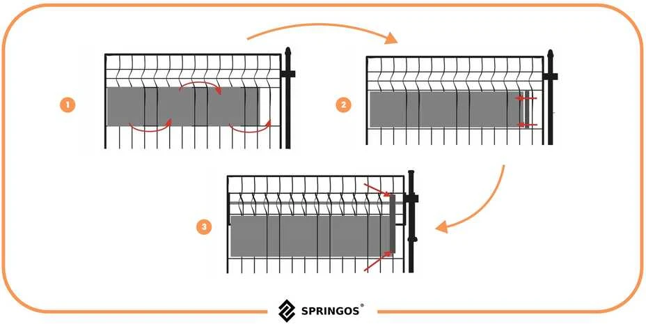 Tvirtinimo segtukai tvoros juostai Springos FN0007 19 cm šviesiai pilka