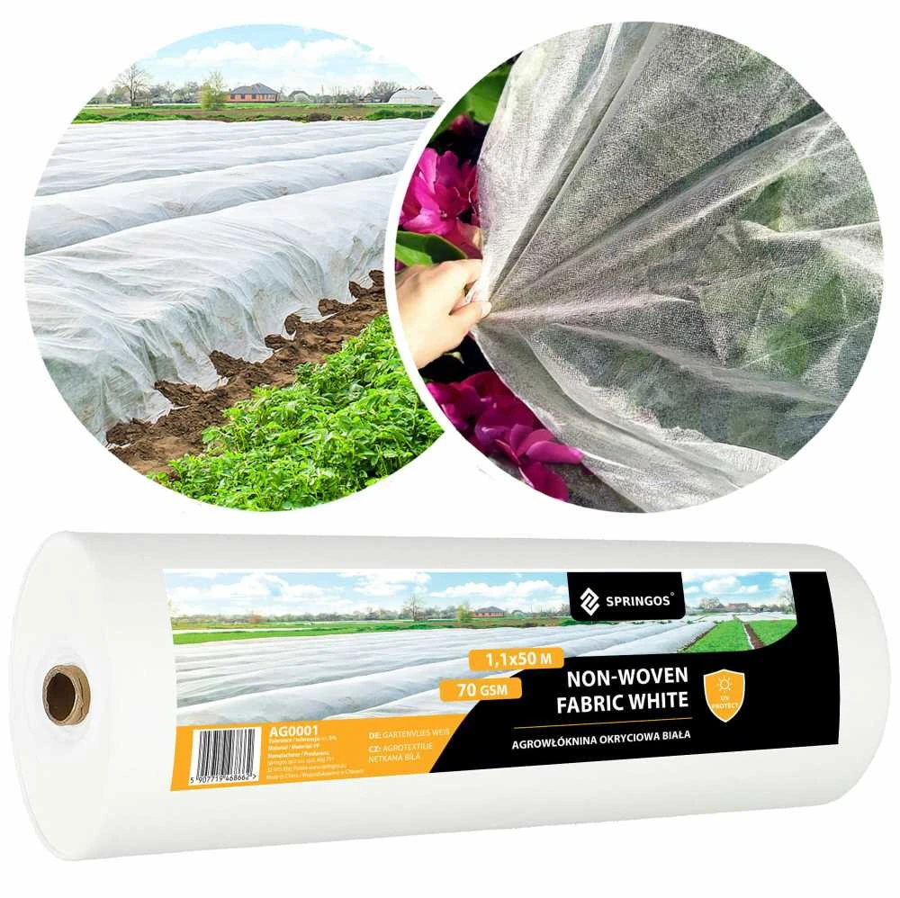 Balta agrotekstilė Springos ritinyje 1,1x50 m