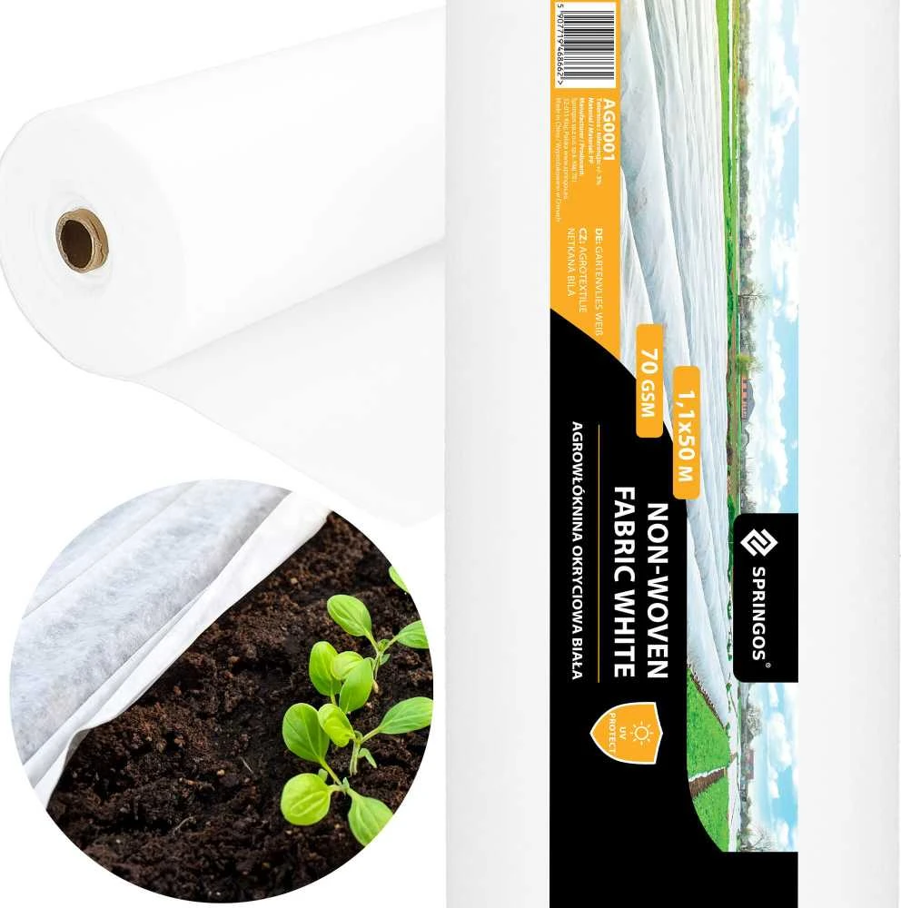 Agrotekstilė Springos 50x1,1 m 70 g/m² balta