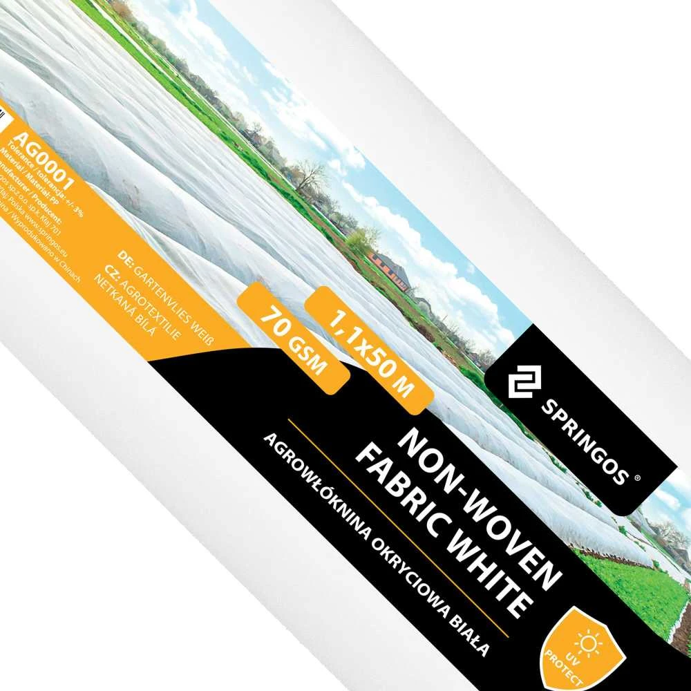 Agrotekstilė Springos 50x1,1 m 70 g/m² balta
