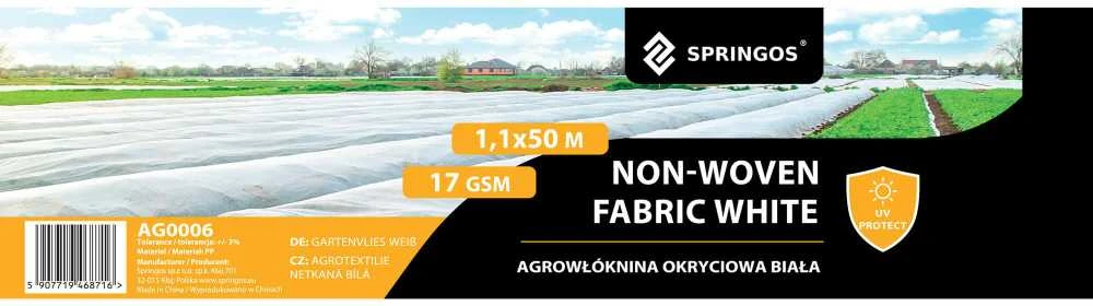 Agrotekstilė Springos AG0006 17g/m2 50x1,1 m balta