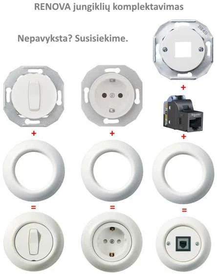 Schneider Electric Renova baltas perjungiklis, Spalva Balta