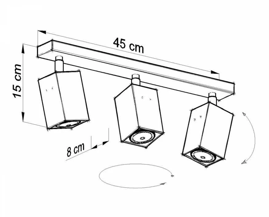 Sollux Lighting Sollux Lubinis šviestuvas MERIDA 3 pilkas