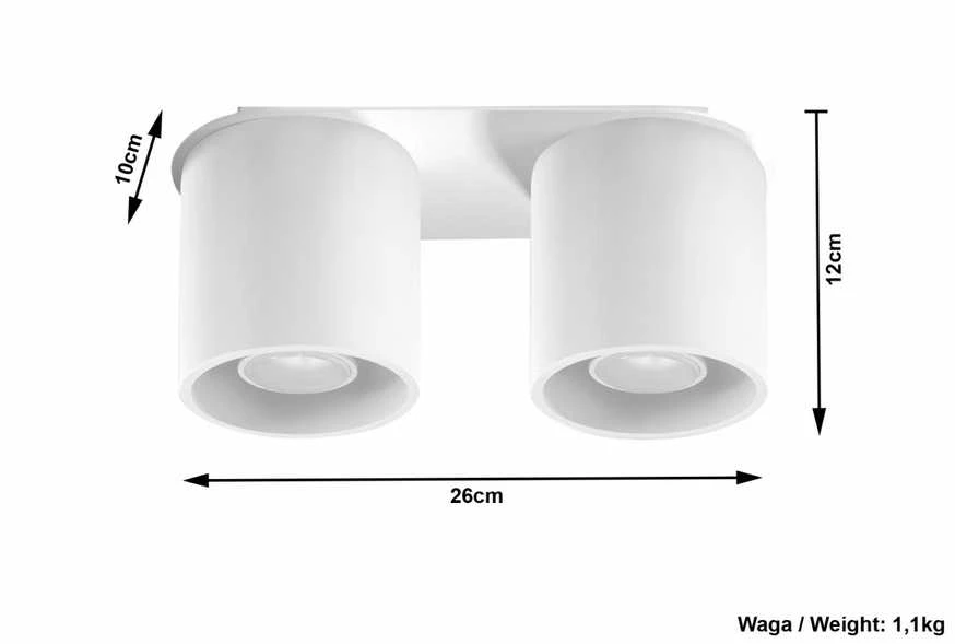 Sollux Lighting „Sollux“ lubinis šviestuvas ORBIS 2 baltas