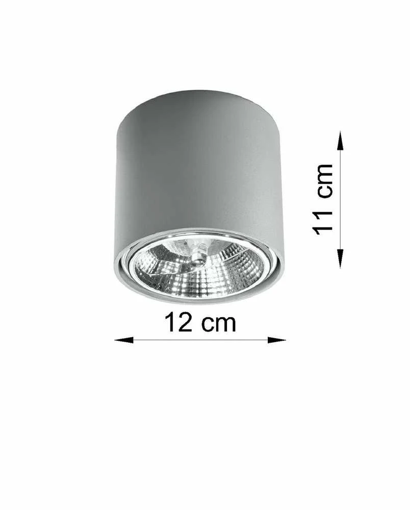 Lubinis šviestuvas Sollux Lighting Sollux Plafonas TIUBE pilkas