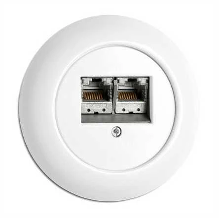 Thpg LAN/TV/USB lizdai porceliano serijai, Lizdo tipas 2x RJ45 Cat6A