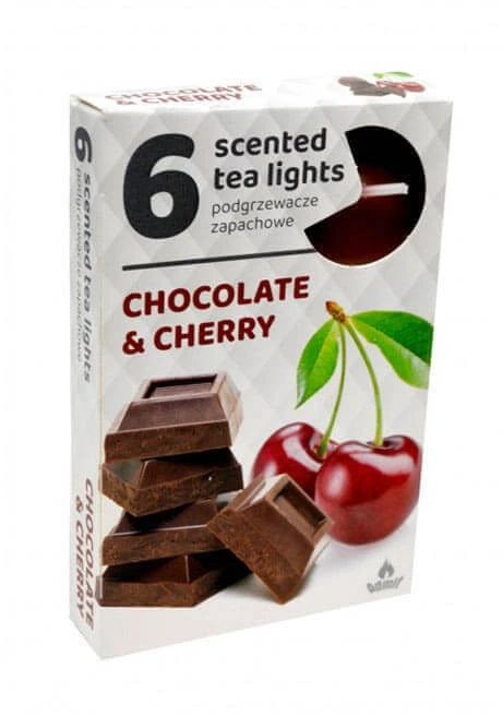 Admit Arbatinės kvepiančios žvakutės Chocolate Cherry 6vnt