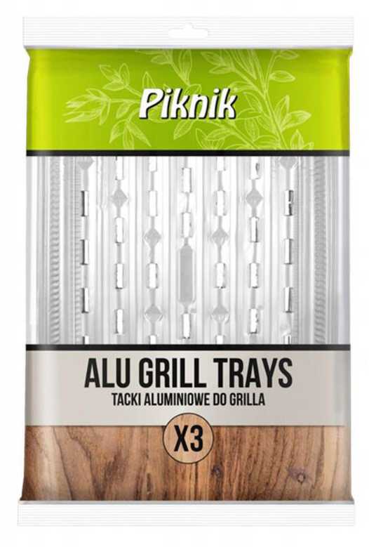 Aliuminiai grilio padėklai PIKNIK 23x33cm 3vnt