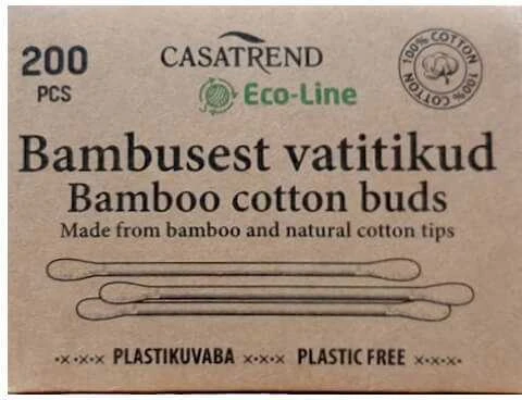 Bambukiniai higieniniai vatos pagaliukai Casatrend Eco-Line 200vnt
