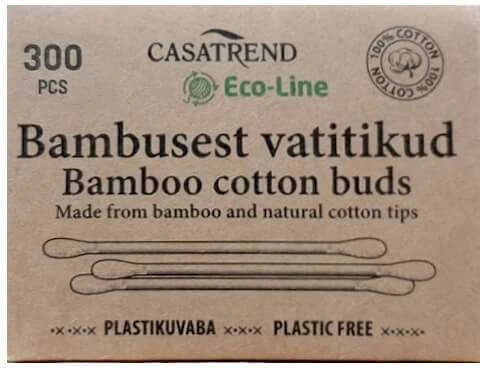 Bambukiniai higieniniai vatos pagaliukai Casatrend Eco-Line 300vnt