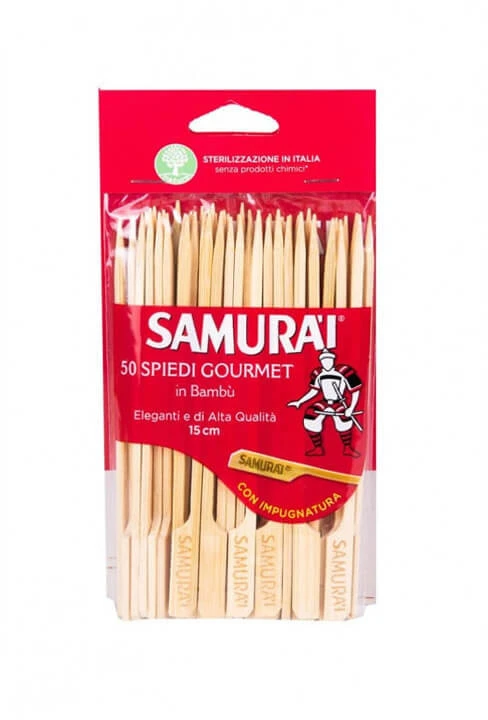 Bambukiniai iešmeliai Samurai su rankenėle 15cm, 50vnt