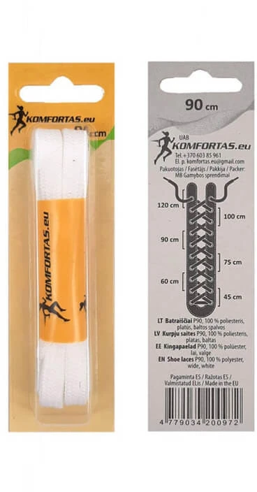 Komfortas Batraiščiai platūs baltos spalvos 90cm