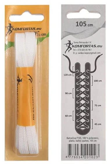 Komfortas Batraiščiai platūs baltos spalvos 105cm