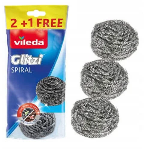 Metalinis šveistukas Vileda Inox Plienas 2+1vnt