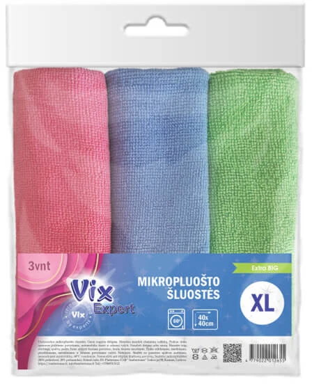 Mikropluošto šluostės VIX Expert XL 40x40cm 3vnt