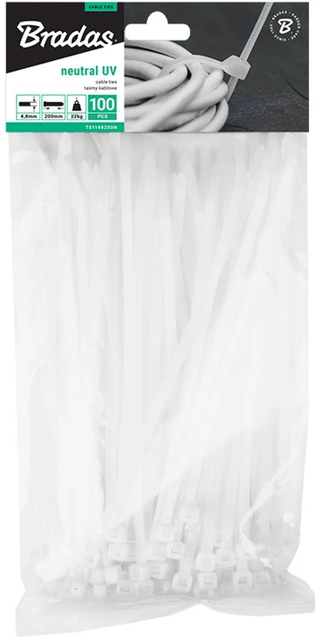 Bradas OPASKA PLASTIKOWA BALTA 3,6 x 200mm 100szt.
