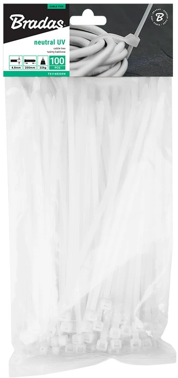 Bradas OPASKA PLASTIKOWA BALTA 4,8 x 250mm 100szt.